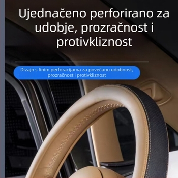 Navlaka volana od umjetne kože, sportski stil, ručno šivena, za model Blueprint Dreamer, jednofarbni dizajn, montaža prilagođena vozilu