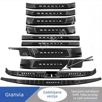 Grevia 22-24 prag traka, pedala dobrodošlice, zaštita prtljažnika, dekorativno nehrđajuće čelik, naljepnica za zaštitu stražnjeg branika