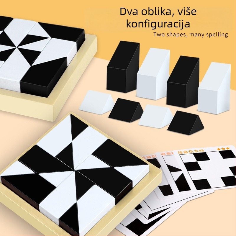 Edukativna slagalica s blokovima za djecu: veliki ABS plastični blokovi, 0–38 dijelova, za dob 4–6 godina, DIY mogućnost