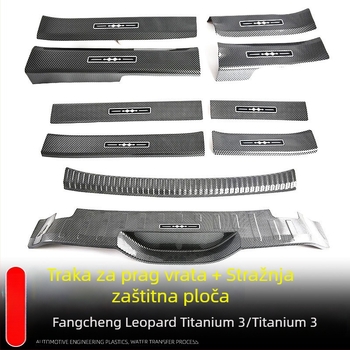 Zaštitni nadogradni set za Leopard Titanium 3 / Titaninm3: pragovi trake, pedale dobrodošlice, stražnje zaštitne naljepnice (plastika) za 25 modela