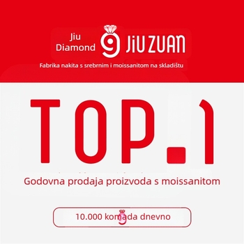 Naušnice od S925 srebra s Moissanitom ugradbom, geometrijski oblik, tehnologija ugradbe, brend JIUZUAN