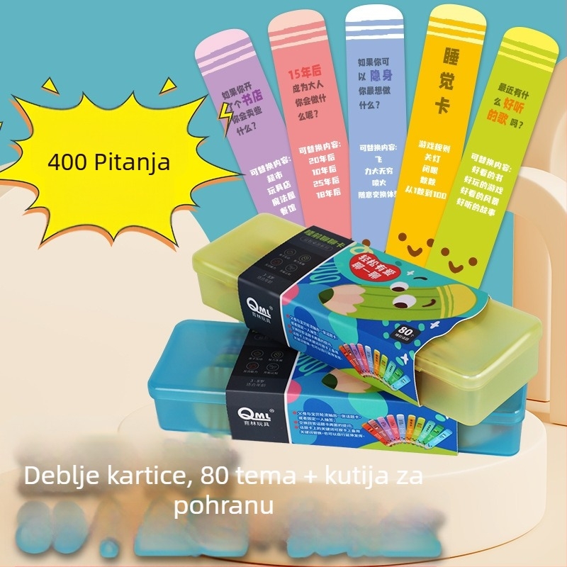 Interaktivna igra s kartama za priču prije spavanja – edukativna fizička igra za djecu 4–6 godina (materijal: plastika; dobna skupina: 4–6 godina; obrazovni tip: Fizika; potiče roditelj- dijete komunikaciju; pakiranje: šarena kutija)