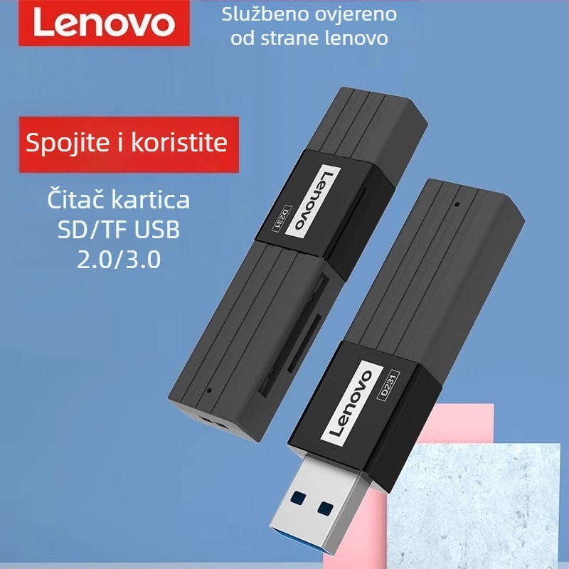 Lenovo čitač kartica USB 2.0/3.0 – podrška SD/TF, vanjska instalacija, modeli D221/D231/D204