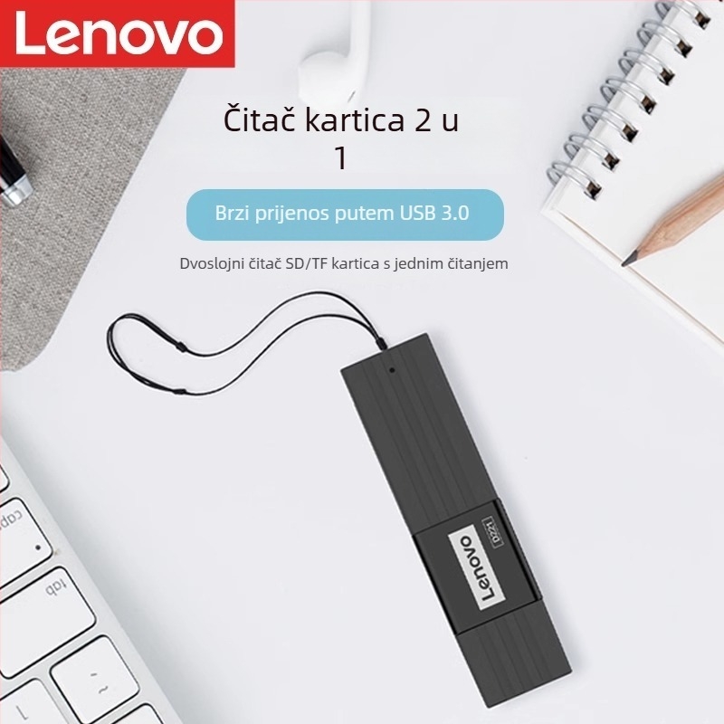 Lenovo čitač kartica USB 2.0/3.0 – podrška SD/TF, vanjska instalacija, modeli D221/D231/D204