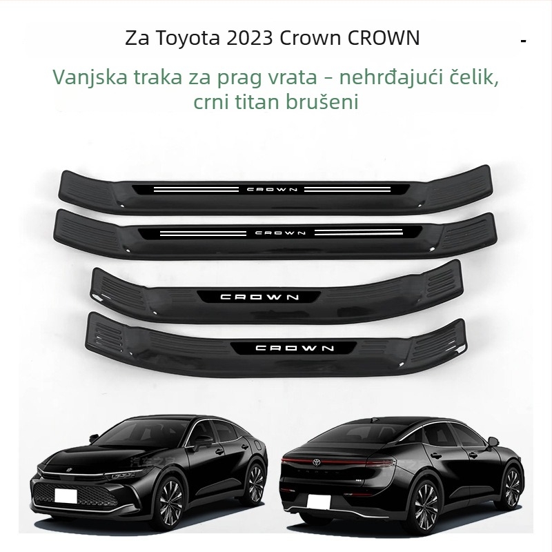 Nerezne pragove letve za vrata, pedali dobrodošlice i stražnji zaštitni panel prtljažnika za Toyota Crown (23. generacija)