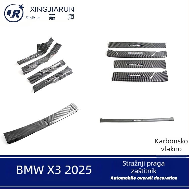 Xing jiarun plastične pragove trake za BMW X3 – unutarnji i vanjski pedali te dekorativne trake za stražnji poklopac, automatski mjenjač