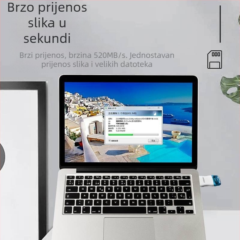 2-u-1 USB 2.0 čitač SD/TF kartica, vanjski, ABS plastika