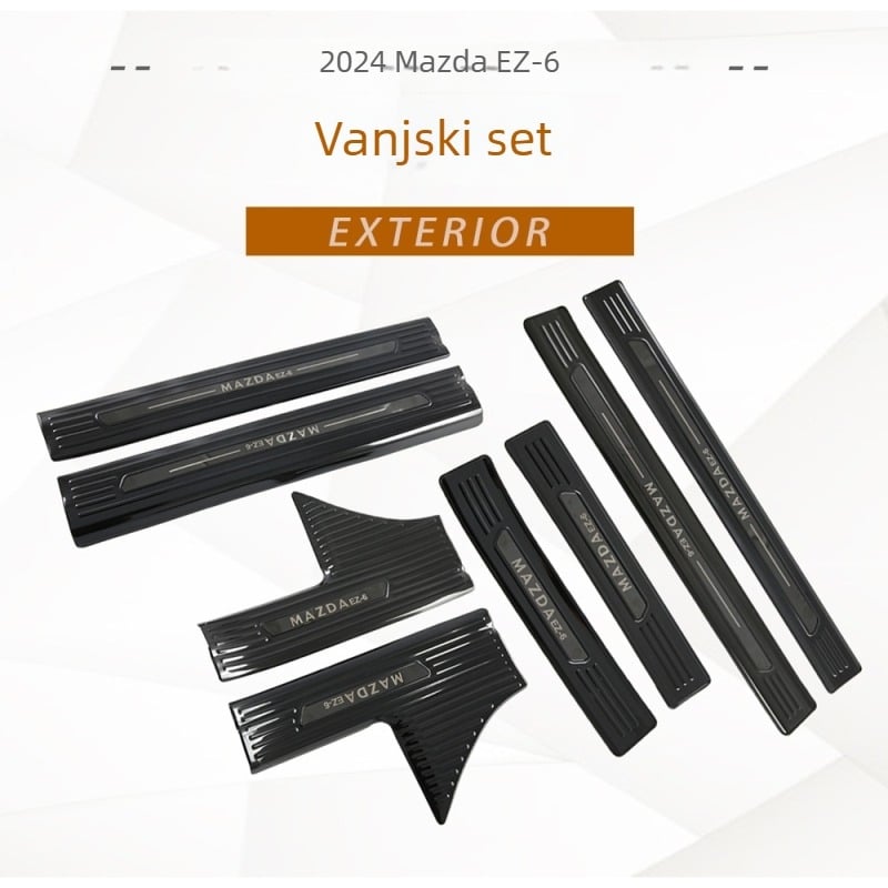 Nehrđajući čelični pragovi za Mazda EZ-6 (unutarnji i vanjski), kompatibilni s 24 modela EZ-6, modul za prilagodbu pedale dobrodošlice