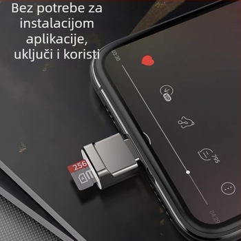 Type-C čitač kartica USB 3.0 | Podrška TF i MicroSD | Metalno tijelo (USB 3.0, TF/MicroSD, OTG)