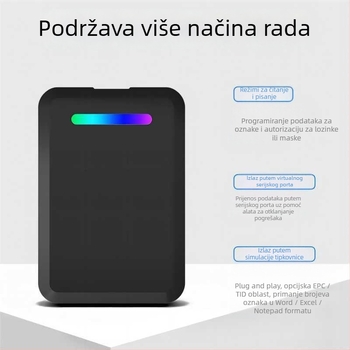 CF601 Stolni RFID čitač/izdavatelj kartica — bezkontaktno, ISO18000-6C (EPC GEN2), 860–960 MHz, domet čitanja 0–50 cm, vrijeme čitanja 0,01 s, s SDK-om i demonstracijskim softverom