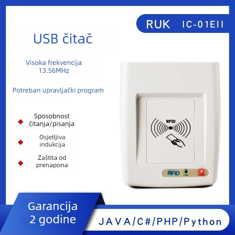 IC-01EII USB NFC Čitač i pisac kartica NTAG213/NTAG215/NTAG216 | 13,56 MHz | Domet čitanja 1-8 cm