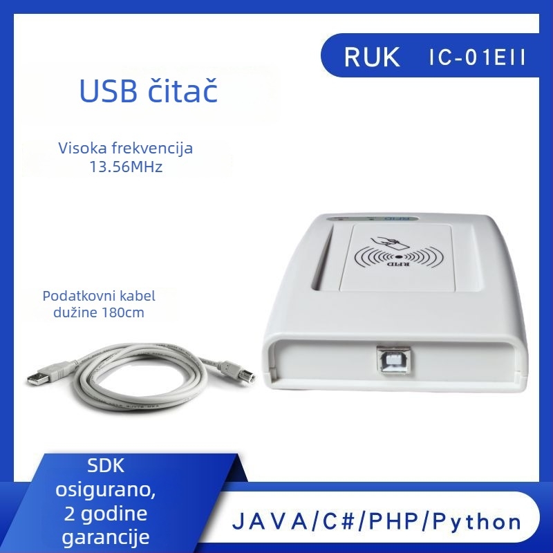 IC-01EII USB NFC Čitač i pisac kartica NTAG213/NTAG215/NTAG216 | 13,56 MHz | Domet čitanja 1-8 cm