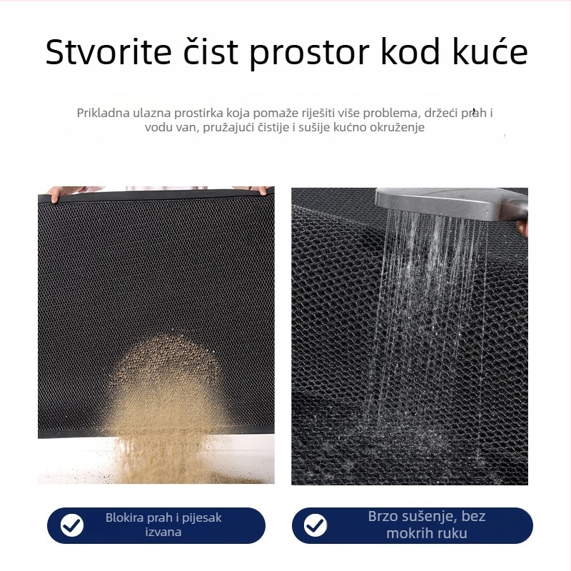 Ulazna podna prostirka – mješavina materijala, kvadratni oblik, moderni minimalizam, marka Qiqijia