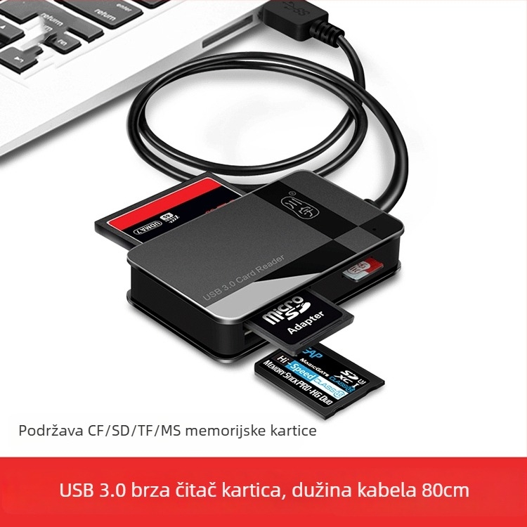 All-in-One USB 3.0 čitač kartica C368 – vanjski, podržava CF/SD/TF