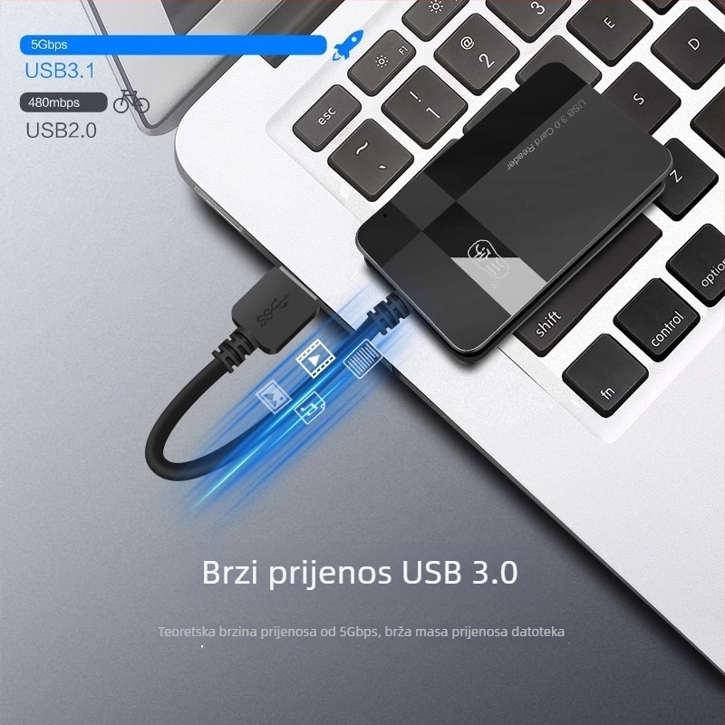 All-in-One USB 3.0 čitač kartica C368 – vanjski, podržava CF/SD/TF