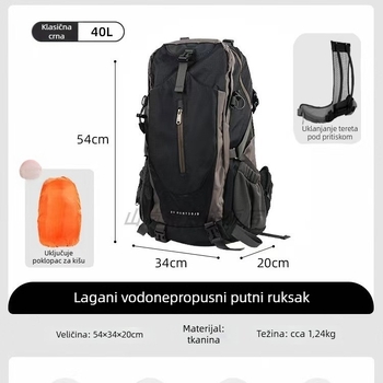 Platneni ruksak, vodootporan i prozračan, ultralak, zakrivljeni rameni kaiš.