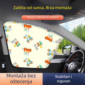 Unutarnja sjenila za bočne prozore auto s magnetskim pričvršćivanjem, zaštita od sunca i topline, dječji crtani dizajn