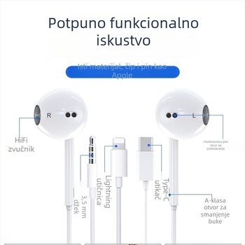 Bone Quality 008 Žične in-ear slušalice, 1,2 m kabel, kompatibilno s iOS