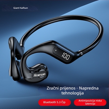 Bluetooth slušalice s kostnom kondukcijom – sportski dizajn, pričvršćene za uho, domet 10 m, Bluetooth 5.3, trajanje baterije preko 8 sati