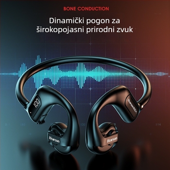 Bluetooth slušalice s kostnom kondukcijom – sportski dizajn, pričvršćene za uho, domet 10 m, Bluetooth 5.3, trajanje baterije preko 8 sati
