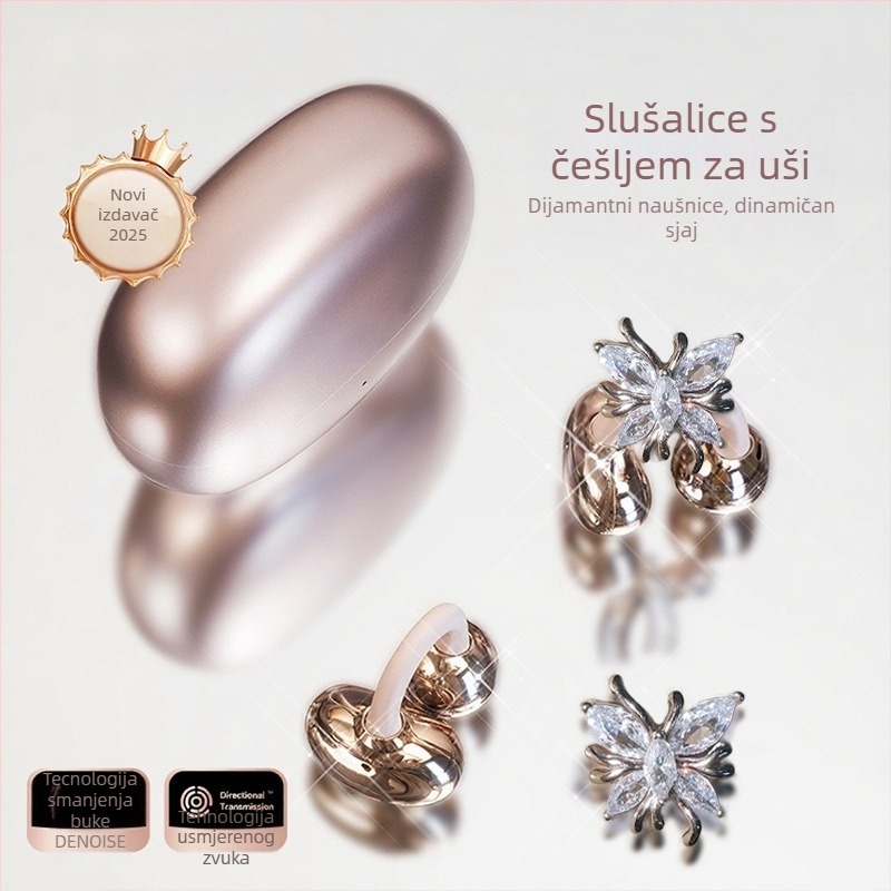 Bluetooth slušalice s klipsom za uho, sportske, leptir dizajn, bežične • Bluetooth 6.0 • doseg 10 m • stereo • trajanje baterije 4–8 h