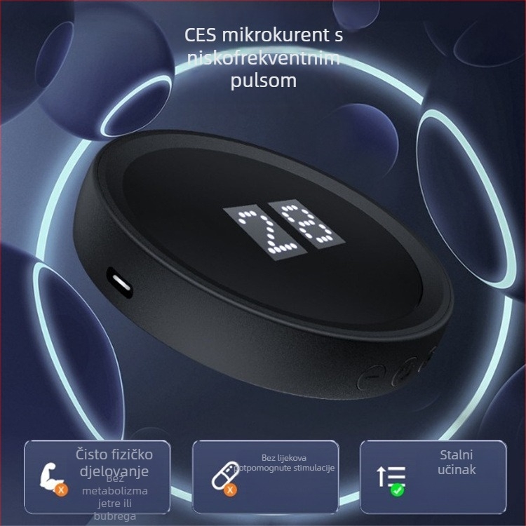 Masazator za san s klipom na uho s mikrostrujnim niskofrekvencijskim impulzima, punjiva ugrađena baterija 500–800 mAh, trajanje baterije 6–8 sati, LED zaslon, infracrvena fizioterapija i funkcija timera