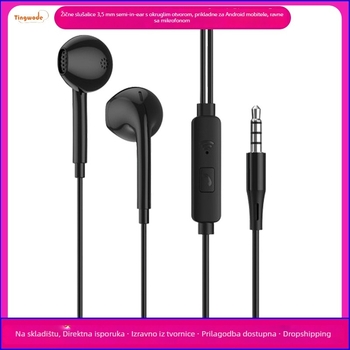 Žične ušne slušalice s 3,5 mm priključkom, mikrofon, in-ear dizajn, kabel 1,2 m