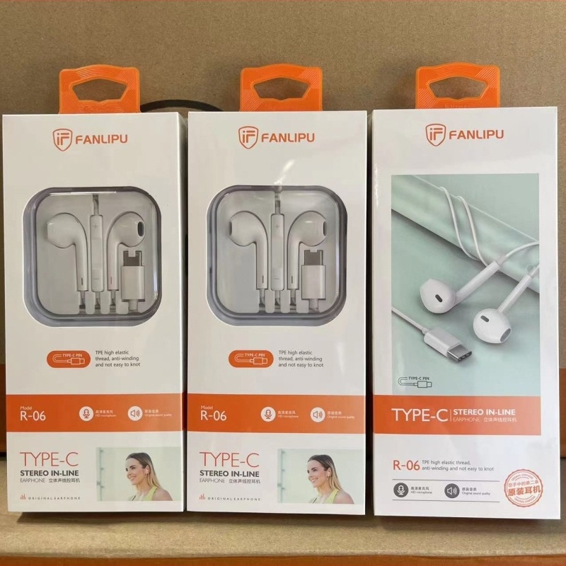 Crystal Box žične in-ear slušalice s mikrofonom, plosnat kabel, dinamički drajver, duljina 1,2 m, kompatibilno s Huawei Android telefonima