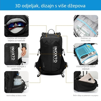 Sportski ruksak za vanjske aktivnosti (unisex, najlon, vodootporan, zakrivljene naramenice, velika nosivost) za planinarenje i penjavanje