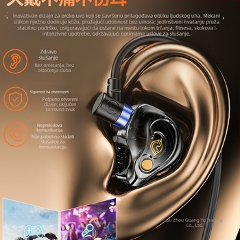 Žično in-ear gaming slušalice s mikrofonom za mobitele i PC – niska latencija zvuka i pozicioniranje zvuka, L oblik priključak