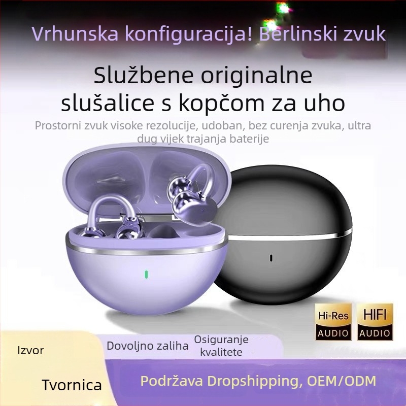 2025 nove bežične Bluetooth slušalice s klipom za sport, redukcija buke, visokokvalitetan zvuk i udobno nošenje