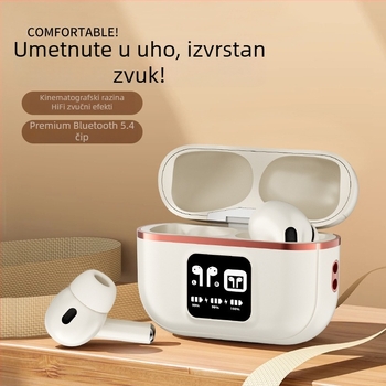 Bežične Bluetooth In-Ear slušalice za sport — niska latencija za gaming, redukcija buke, dugo trajanje baterije 4–8 sati, Bluetooth 5.4, domet 10 m