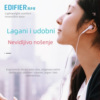 Edifier H180plus Type-C in-ear žično slušalice s mikrofonom, za PC igre, 3,5 mm priključak