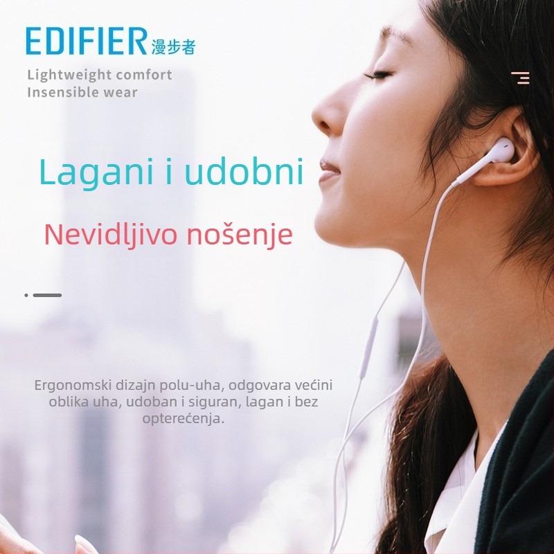 Edifier H180plus Type-C in-ear žično slušalice s mikrofonom, za PC igre, 3,5 mm priključak
