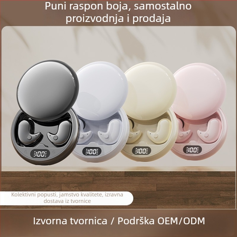 Bežične slušalice s koštanom provodljivošću za san | Bluetooth 5.3, domet 10 m, IPX7 vodootpornost, dvostruko spajanje, trajanje baterije 0-4 h