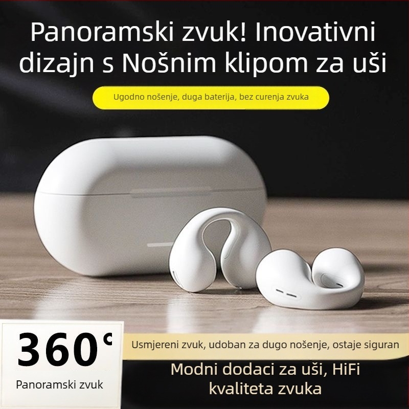 Bluetooth slušalica s klipsom za uho, stereo zvuk (Bluetooth 5.3; domet 10 m; klips za uho; baterija 0–4 h; funkcija poziva)