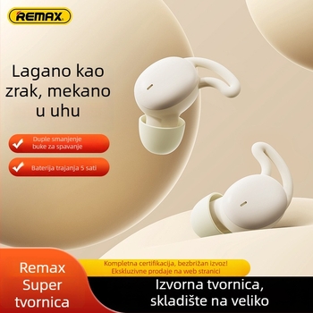 Remax Dreamer Sleep pravi bežični slušalice Bluetooth 5.3, domet 10 m, IPX3 vodootpornost, trajanje baterije 0–4 h