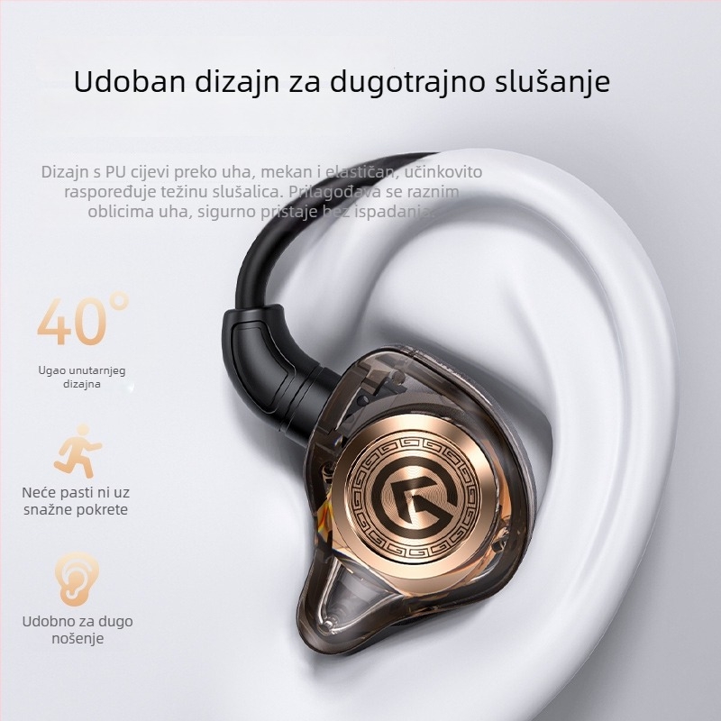 KG17 žične ušne slušalice Type-C/3,5 mm dvostruki priključak, L oblik konektora, 10 mm zvučnica, raspon frekvencija 20–20000 Hz, kabel 1,5 m