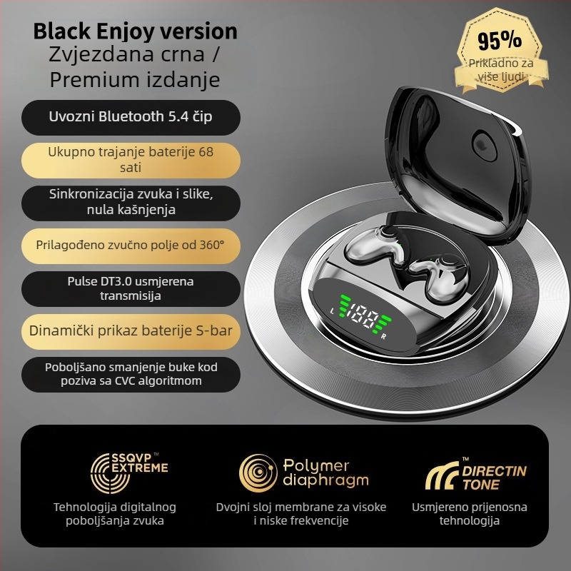 Bežične Bluetooth slušalice za spavanje, mini, ne se ugrađuju u uho, stereo zvuk, Bluetooth 5.0, domet 10 m, IPX4, trajanje preko 8 sati.
