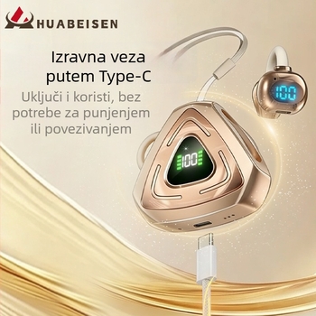 Bežične Bluetooth slušalice clip-on za igranje i sport, niska latencija, Bluetooth 5.4, clip-on dizajn, trajanje baterije 4–8 h