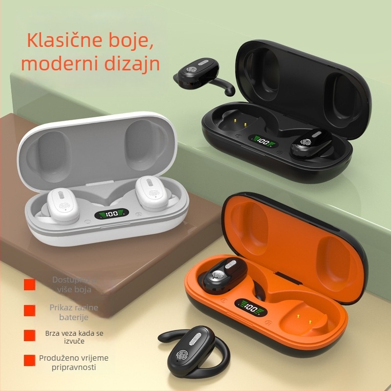 Bežične slušalice s kuka za uho, stereo zvuk, IPX3 vodootporne, trajanje baterije 4–8 sati, Bluetooth 5.49
