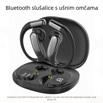 Bluetooth slušalice s kukaom za uho za sport (otvoren dizajn, Bluetooth 6.0 s niskom latencijom, IPX5 vodootporne, trajanje baterije 4-8 sati, stereo zvuk u oba kanala)
