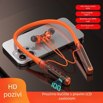 Bežične slušalice s aktivnim otklanjanjem šuma, Bluetooth, polu-ušni dizajn, stereo, domet 10 m, trajanje baterije više od 8 sati