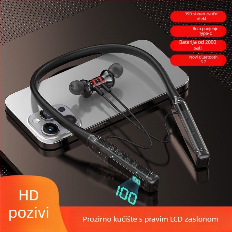 Bežične slušalice s aktivnim otklanjanjem šuma, Bluetooth, polu-ušni dizajn, stereo, domet 10 m, trajanje baterije više od 8 sati