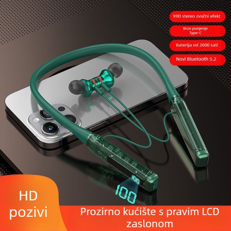 Bežične slušalice s aktivnim otklanjanjem šuma, Bluetooth, polu-ušni dizajn, stereo, domet 10 m, trajanje baterije više od 8 sati
