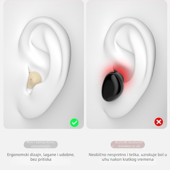 Ziwo bežične in-ear slušalice s redukcijom buke, Bluetooth 5.1, doseg 10 m, stereo dvostrani, trajanje baterije 4–8 sati