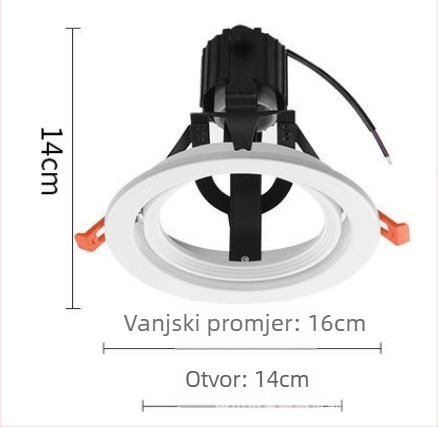 Lampshell P30 Veliko Zavrtanje Ugradbeni Downlight Kućište, Željezo, Pečenje Premaz, Za Komercijalnu Fotografiju