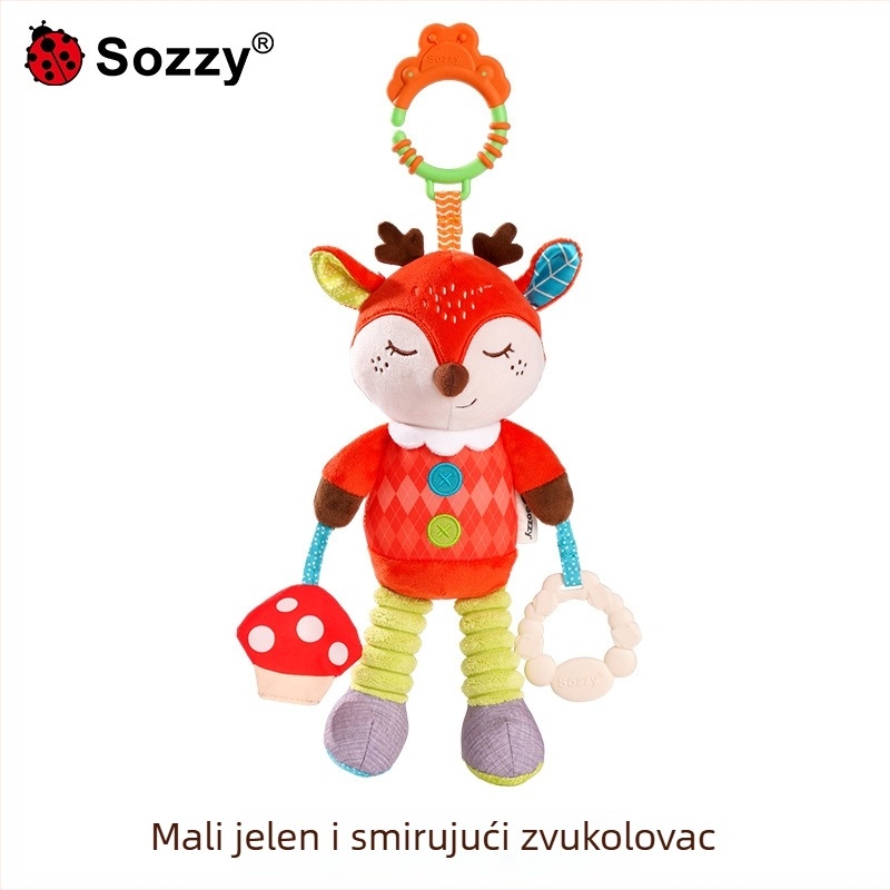 Sozzy novorođenče visi igračka za kolica – pliš, umirujuća, potiče razvoj emocija, vida i koordinacije ruka-oko, za djecu 0–3 godine