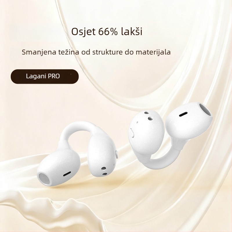 Slušalice s klipom za uho, kostno-kondukcijske Bluetooth slušalice – bežične sportske, Bluetooth 6.0, trajanje baterije 4–8 sati, domet 15 m