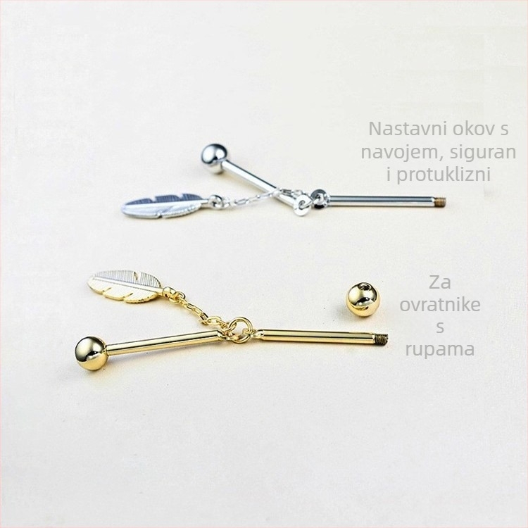 Spiralna broš za rever košulje, metalna broš s listom i resama, personalizirani dodatak